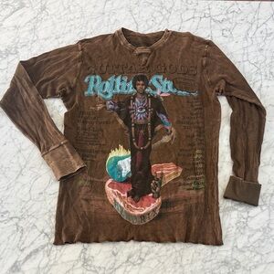 Men's XL Rolling Stone Jimi Hendrix "Guitar Gods" ribbed graphic LS T-shirt